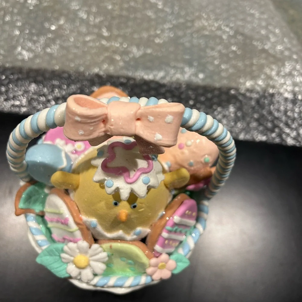 Valerie Parr Hill Light-Up Easter Chick Basket VHTF Glittery